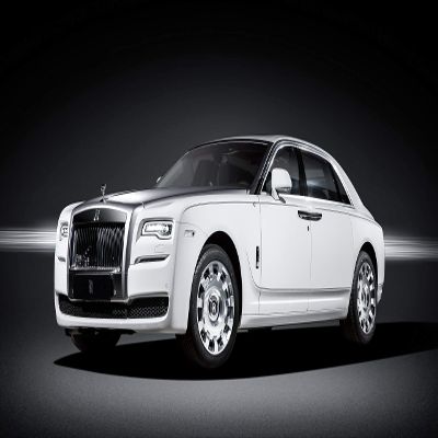Iconic Arts Supercar Laminated 24x36 Poster: Rolls Royce Ghost Eternal Love White Luxury Car