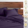 My-100%-Certified-Giza-Cotton-Pillow-Sheet, Giza Egyptian Sheet Set Split Flex Top King Size, Soft Sateen Weave, Breathable Fabric, Fits Upto 15-Inch Deep Pocket - Split Head King, Plum view 4