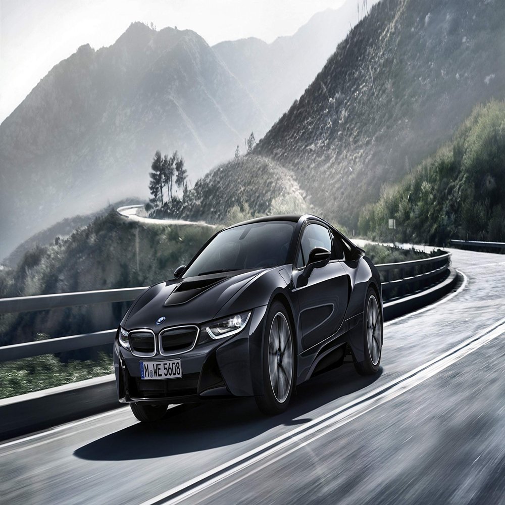 Iconic Arts Supercar Laminated 24x36 Poster: BMW i8 Protonic Dark Silver Edition Paris Auto Show Luxury Car