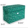 Covermates Keepsakes Adjustable Ornament Storage Box  Heavy-Duty Polyester, Padded Dividers & FlexGrid Trays  Protective Holiday Organizer with Stackable Walls & Label Window, Green Snowflake view 3