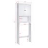 Unknown1 Bathroom Shelf Over-The-Toilet Spacesaver Storage Cabinet Organizer White Modern Contemporary MDF Painted Includes Hardware view 2