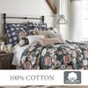 Levtex Home - Fiori Quilt Set - King/Cal King Quilt 106x92in. + Two King Pillow Shams 36x20in. - Floral - Charcoal, Coral, Pink, Green, Cream - Reversible - Cotton Fabric view 4