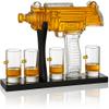 Gifts for Men Dad, Uzi Gun Whiskey Decanter Set-Limited Edition, Liquor Decanter with Bullet Shot Glass, Cool Anniversary Birthday Gift for Him Husband, Military Present for Home Bar Drinking view 1