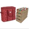 Covermates Keepsakes Adjustable Ornament Storage Bag  Heavy-Duty Polyester, Padded Dividers & FlexGrid Trays  Protective Holiday Ornament Organizer with Handles & Label Window, Red Snowflake view 1