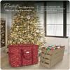 Covermates Keepsakes Adjustable Ornament Storage Bag  Heavy-Duty Polyester, Padded Dividers & FlexGrid Trays  Protective Holiday Ornament Organizer with Handles & Label Window, Red Snowflake view 2