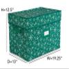 Covermates Keepsakes Adjustable Ornament Storage Box  Heavy-Duty Polyester, Padded Dividers & FlexGrid Trays  Protective Holiday Organizer with Stackable Walls & Label Window, Green Snowflake view 3