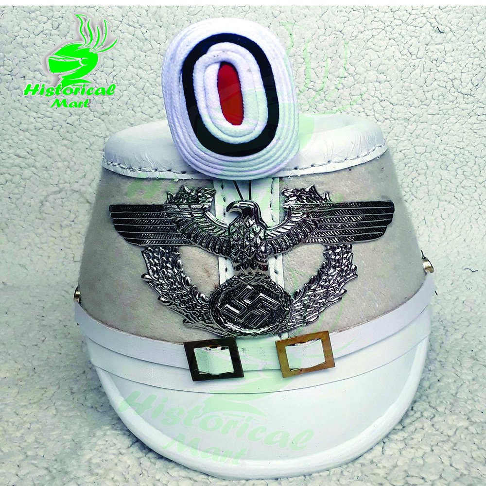 KEW HANDICRAFTS Parussian Shako Helmet for Officer Ranks of the Jagerbatallion Tschako helmet-D9
