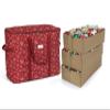 Covermates Keepsakes Adjustable Ornament Storage Bag  Heavy-Duty Polyester, Padded Dividers & FlexGrid Trays  Protective Holiday Ornament Organizer with Handles & Label Window, Red Snowflake view 1