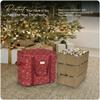 Covermates Keepsakes Adjustable Ornament Storage Bag  Heavy-Duty Polyester, Padded Dividers & FlexGrid Trays  Protective Holiday Ornament Organizer with Handles & Label Window, Red Snowflake view 2