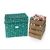 Covermates Keepsakes Adjustable Ornament Storage Box  Heavy-Duty Polyester, Padded Dividers & FlexGrid Trays  Protective Holiday Organizer with Stackable Walls & Label Window, Green Snowflake view 1
