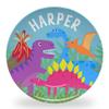 Tiny Expressions - Personalized Dinosaur Plate for Kids with Custom Name and Cute Dino Themed Design | 10" Diameter Dishwasher Safe | BPA Free Made in the USA Decorative Gift Plates view 2