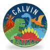 Tiny Expressions - Personalized Dinosaur Plate for Kids with Custom Name and Cute Dino Themed Design | 10" Diameter Dishwasher Safe | BPA Free Made in the USA Decorative Gift Plates view 3
