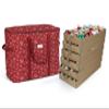 Covermates Keepsakes Adjustable Ornament Storage Bag  Heavy-Duty Polyester, Padded Dividers & FlexGrid Trays  Protective Holiday Ornament Organizer with Handles & Label Window, Red Snowflake view 1