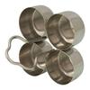 TreegoArt Stainless Steel Chowmukh Haldi Kumkum Rice Holder and Rangoli Powder Holder with Handle for Puja Temple view 3