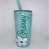 Personalized Daisy Design Skinny Stainless Steel Insulated Tumbler Travel Cup 20 ounce view 1