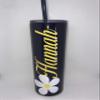 Personalized Daisy Design Skinny Stainless Steel Insulated Tumbler Travel Cup 20 ounce view 2