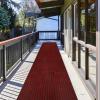 Runner Rug 4 ft x 4 ft Indoor/Outdoor Low Profile, Hallway, Kitchen, Patio, Deck Area, RV, Entryway, Garage, with Non-Slip Rubber Backing, Red with Black Stripe, Custom view 1
