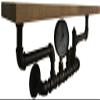 du hui Wall Mounted Industrial Pipe Shelf, Heavy Duty Retro DIY Wall Decor, Floating Industrial Pipe Shelf Storage Rack for Bedroom, Rustic Iron Bracket with Wooden Plank view 1
