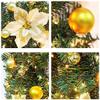Christmas Garland Rattan with Lights 2.7m, Decorated Garland Illuminated with LED Lights Christmas Garland for Fireplaces Stairs, Flowers Xmas Tree Decorations Christmas Ornament Indoor Outdoor (Gold) view 2