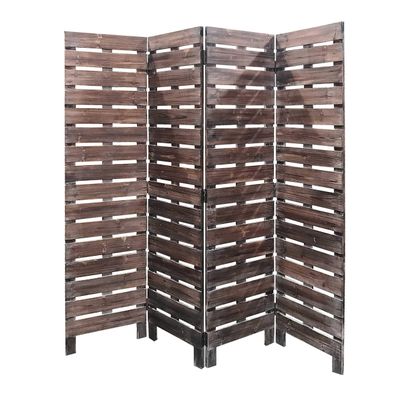HomeRoots 4 Panel Silver Room Divider