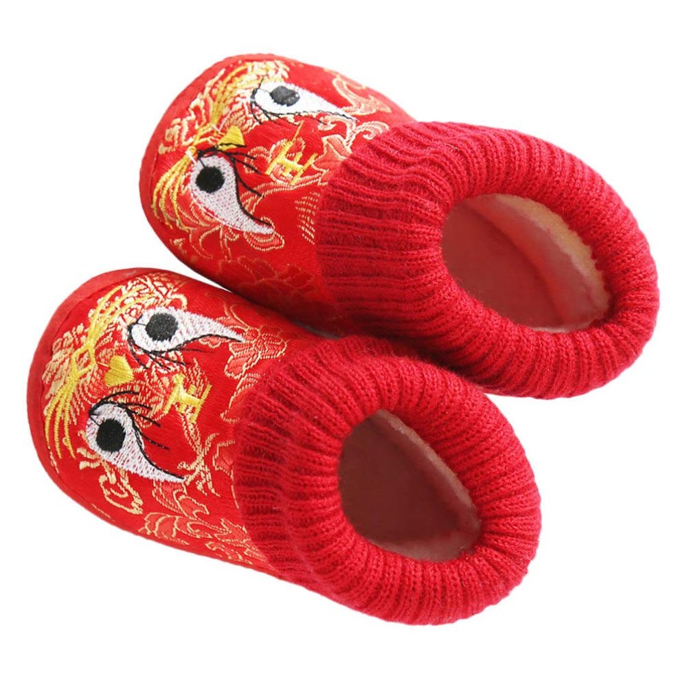 Holibanna 1pair Warm Boy Girl Tiger Shoes Embroidered Casual Footwear for Indoor and Outdoor Use Non- -skidding Sole Thick for Comfort Inner