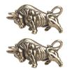 2pcs Brass Bull Figurine Chinese Zodiac Ox Year Mascot Lucky Cow New Year Spring Festival Xmas Desktop Decoration view 1