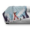 Ambesonne Ski Throw Blanket, Ski Poles Dipped into Snow on a Snowy Mountainous Setting, Flannel Fleece Accent Piece Soft Couch Cover for Adults, 50" x 70", Blue Purple view 3