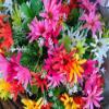 Indoors and Outdoors Decoration Metal Chain Hanging Basket Fake Flowers Artificial Daisy (Big Basket) view 2