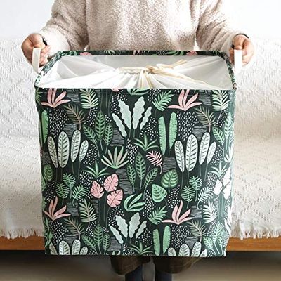Cube Fabric Folding Multiple Use Storage Basket for Kids Toys Organizer Clothes Storage Box Travel Bag Laundry Household Basket Super Large (Size : 1)