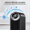 Dreo Tower Fan for Bedroom, Upgraded DC 9 Speeds 25dB Ultra-Quiet Floor Fan, 90 Oscillating Fans with 28ft/s Velocity, 12H Timer, Standing Fan, Bladeless Fan Powerful for Home Office Room view 4