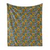 Ambesonne Vintage Throw Blanket, Art Nouveau Inspired Tender Entangled Leaves and Flowers, Flannel Fleece Accent Piece Soft Couch Cover for Adults, 70" x 90", Yellow Fern view 1