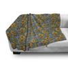 Ambesonne Vintage Throw Blanket, Art Nouveau Inspired Tender Entangled Leaves and Flowers, Flannel Fleece Accent Piece Soft Couch Cover for Adults, 70" x 90", Yellow Fern view 3