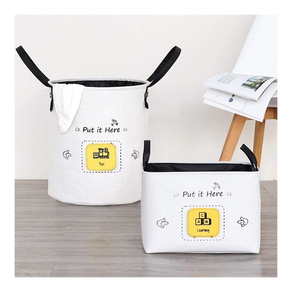 Large EVA Canvas Laundry Basket Folding Clothes Storage Box Sundries Storage Barrel Kids Toy Organizers Underwear Multiple Use Storage Basket (Size : Four)