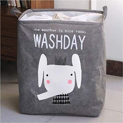 SSLA New Large Laundry Basket 75L Foldable Laundry Hamper with Drawstring Cover Water-Proof Dust-Proof Linen Clothes Multiple Use Storage Basket (Color : 4)