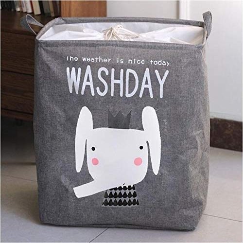 SSLA New Large Laundry Basket 75L Foldable Laundry Hamper with Drawstring Cover Water-Proof Dust-Proof Linen Clothes Multiple Use Storage Basket (Color : 4)