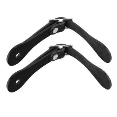 KUIDAMOS Genuine Leather Spur Strap Less Scar Equestrian Anti Allergy(Black)