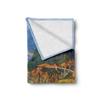 Ambesonne Big Sur Soft Flannel Fleece Throw Blanket, Photo of an Aerial Vista Scene of California Coast High Mountains, Cozy Plush for Indoor and Outdoor Use, 70" x 90", Blue view 2