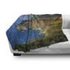 Ambesonne Big Sur Soft Flannel Fleece Throw Blanket, Photo of an Aerial Vista Scene of California Coast High Mountains, Cozy Plush for Indoor and Outdoor Use, 70" x 90", Blue view 3