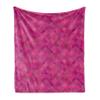 Ambesonne Abstract Throw Blanket, Geometrical Theme Star Patterns from Circular Shapes, Flannel Fleece Accent Piece Soft Couch Cover for Adults, 50" x 70", Dark Magenta Magenta view 1