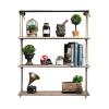 WYFZT Floating Shelves with String, Hanging Shelf Wall Mounted with Jute Rope,Rustic Wood Suspended Wall Shelf | Swing Shelf Home Storage Shelving Unit Organizer, 3-Tier (Size : 402090cm) view 1