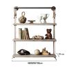 WYFZT Floating Shelves with String, Hanging Shelf Wall Mounted with Jute Rope,Rustic Wood Suspended Wall Shelf | Swing Shelf Home Storage Shelving Unit Organizer, 3-Tier (Size : 402090cm) view 3