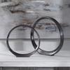 MY SWANKY HOME Large Open Black Nickel Rings Sculpture Set 2 Circles O Shape Modern Geometric view 2