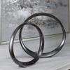 MY SWANKY HOME Large Open Black Nickel Rings Sculpture Set 2 Circles O Shape Modern Geometric view 3