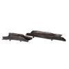 MY SWANKY HOME Luxe Cast Aluminum Tree Bark Shape Tray Set 2 Long Organic Modern Black Silver view 1