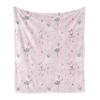 Ambesonne Cartoon Soft Flannel Fleece Throw Blanket, Girl Dancing Dreamy Style Ballet Shoes Tutu Dress Pointe Stars Moon, Cozy Plush for Indoor and Outdoor Use, 70" x 90", Pale Pink view 1