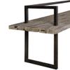 MY SWANKY HOME Elegant Reclaimed Solid Wood Bench Minimalist Open Metal Frame Black 80 in Long view 4