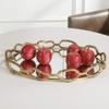 MY SWANKY HOME Elegant Free Form Gold Chain Links Tray Decorative Mirrored Oval Serving Modern view 3