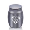 Lohat Cremation Urns, White/Black Paw Print Heart Pets Cremation Urns Screw Cover Ashes Holder Memorial Jewelry view 1