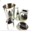 Biltmore Hammered Shiny Waste Basket, Tissue Cover, Soap Dish, Jar, Soap or Lotion Dispenser Set of 5 Stainless Steel view 1