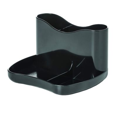 Deflecto Corporate Desk Caddy with SteriTouch Protection, Black Polystyrene, 3.66 x 4.72 x 5.98